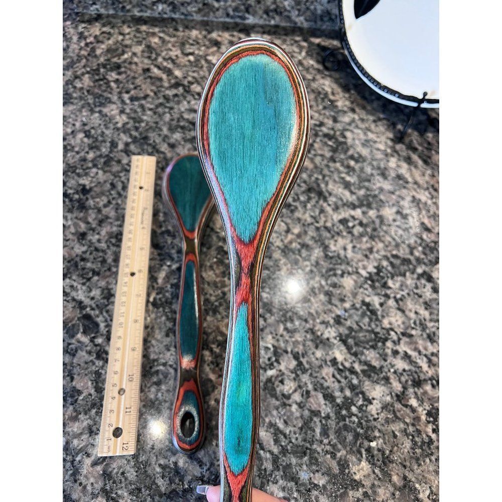 Multicolor Pakkawood Serving Spoon Bundle Kitchen Decor - Picture 5 of 8
